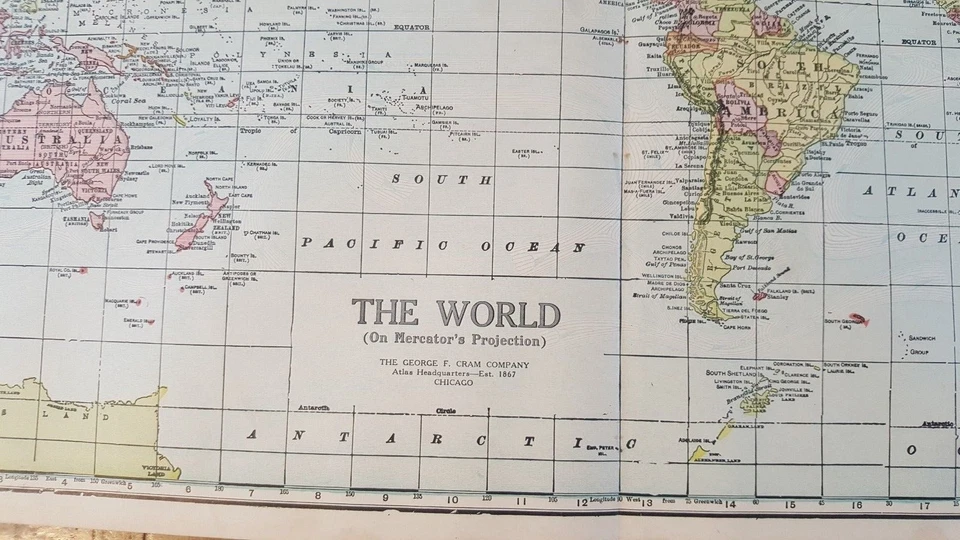 Antique MAP OF THE WORLD - Atlas Of GRAND FORKS CO. N. DAKOTA - Ogle & Co. 1927 - Image 2 of 4