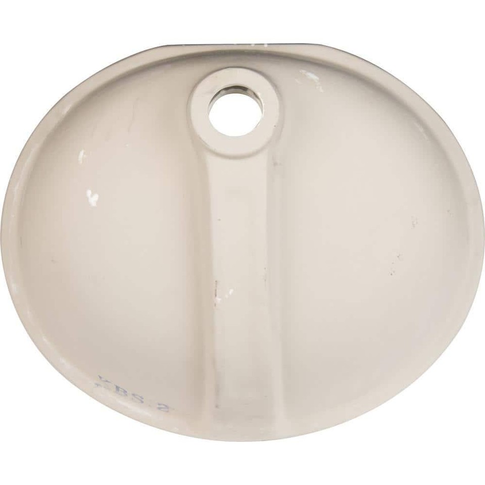 MSI Undermount Bathroom Sink 16" x 19.5" Porcelain Ceramic White Oval