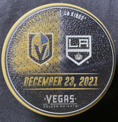 Vegas Golden Knights vs LA Kings matchup puck 12/23/21 - Postponed Game! RARE!!!