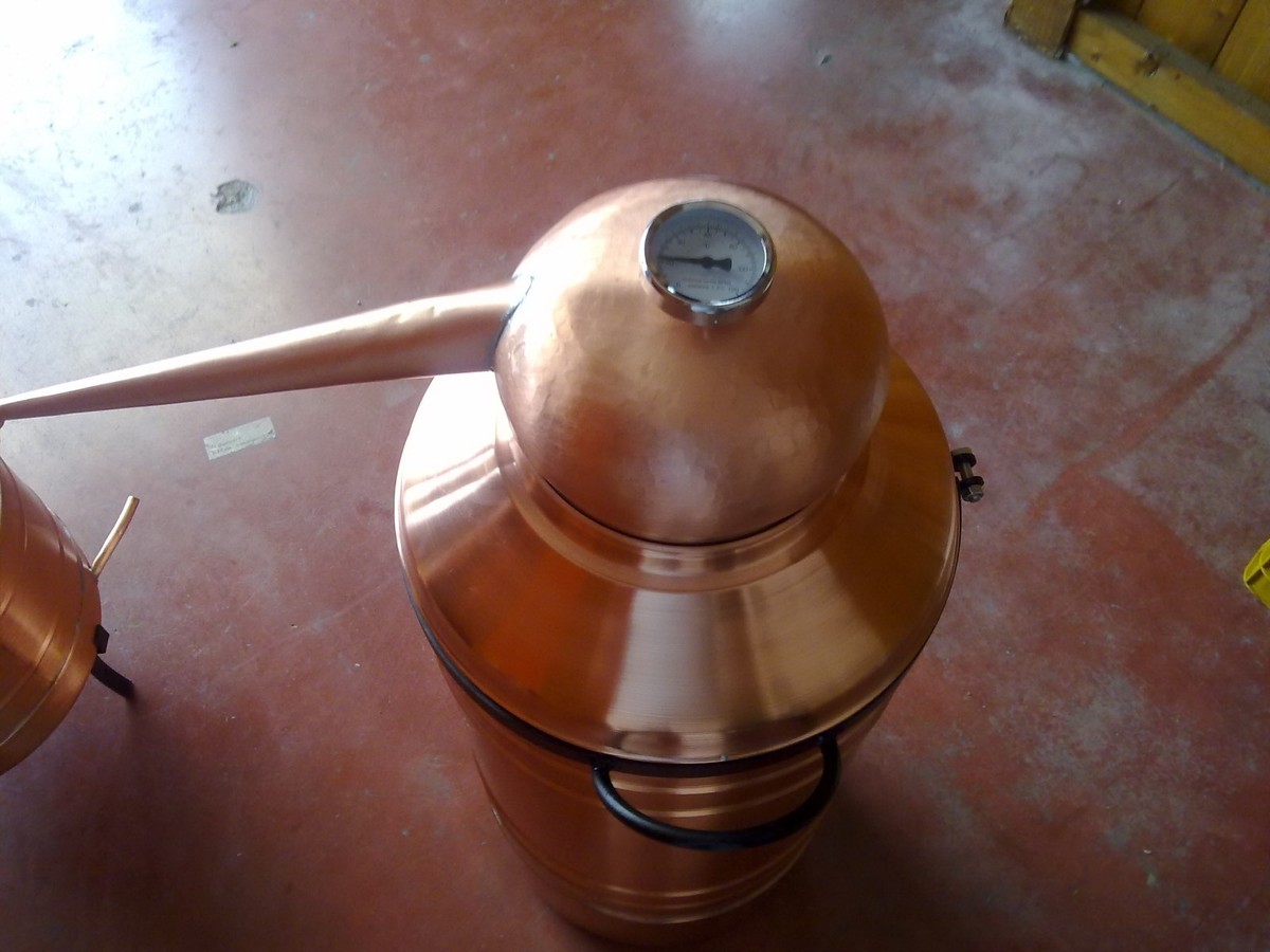 Alambicco In Rame Da 5 Litri Per Distillazione - Con Termometro, Per Acquaviti E Oli Essenziali, Made In Italy - Foto 6
