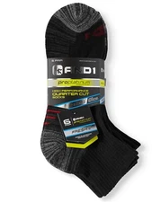 AND1® Men's Pro Platinum Quarter Socks 6-Pack " FRESH~HIGH PERFORMANCE "