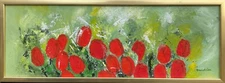 Expressive Flower Still Life Red Tulips Spring Flowers Modern Art