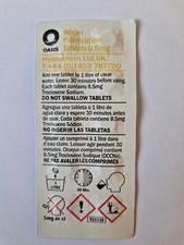 Genuine 300 TABLETS(30 strips) OASIS WATER PURIFICATION 1tab=1L  PURIFYING camp