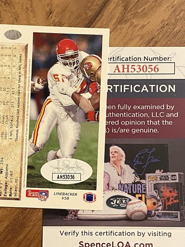Derrick Thomas 1992 Upper Deck #144 AUTOGRAPHED Card JSA - Kansas City Chiefs - Picture 2 of 2