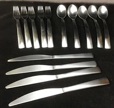 Gourmet Settings CARRY ON SATIN/PARK MATTE 18/0 Flatware - 14 Mixed Pieces