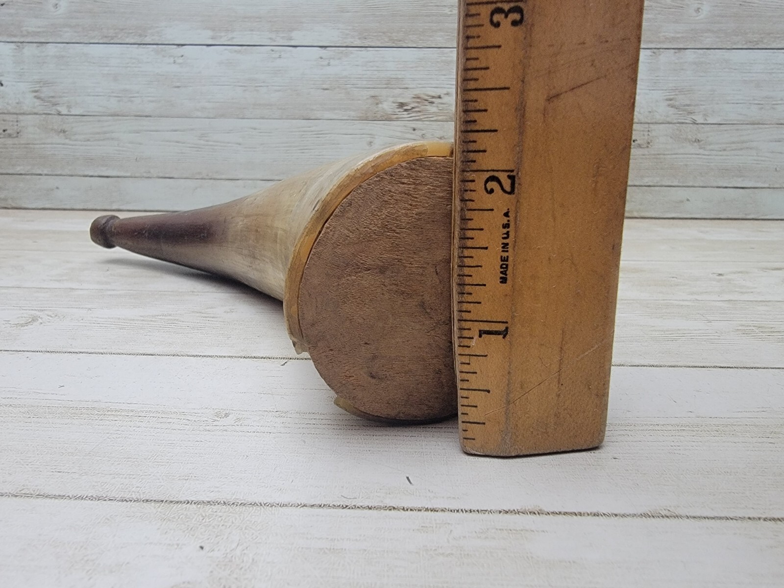 Antique Vintage Powder Horn OLD Rare 1887 Carved on Side eBay