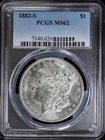 1882-S $1 Morgan Silver Dollar PCGS MS 62 | Uncirculated UNC