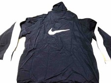 Vintage Nike Jacket Vintage 90 s Lined Big Swoosh Spell Out White Tag Blue XL