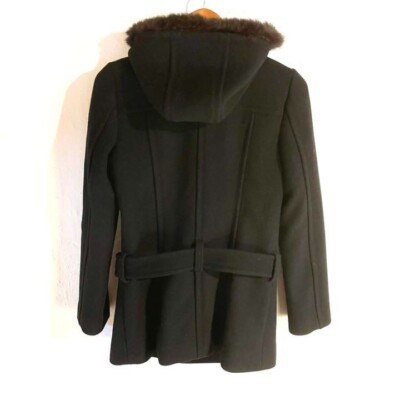 BURBERRY LONDON BLUE LABEL rabbit fur Coat Jacket Women Size 38