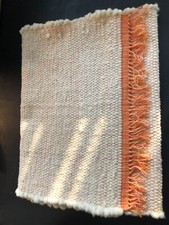 Hand Woven Wool 2 x 7 Yoga Mat Floor Mat, Rug Sunset Orange, Peach, Yellow
