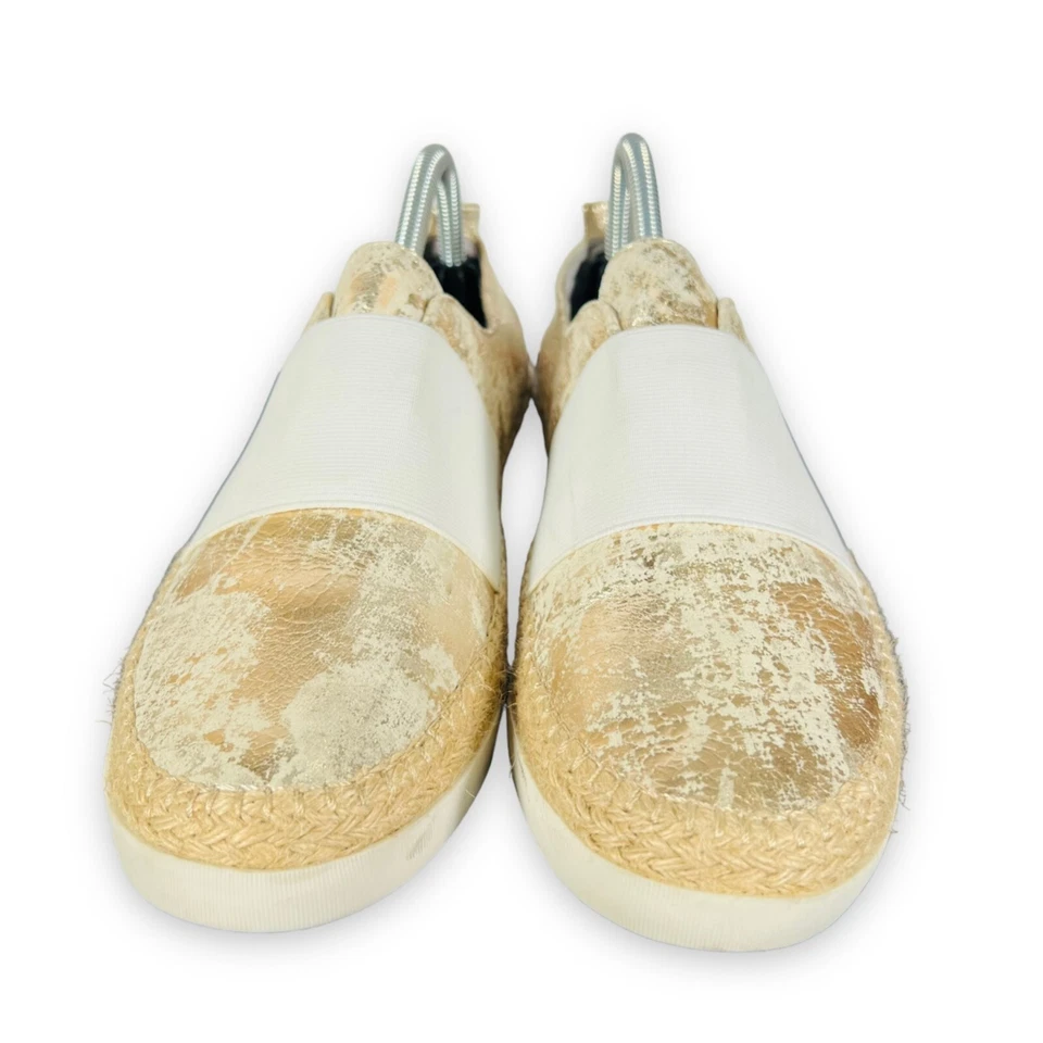 Johnston & Murphy Victoria Slip-on Sneakers "Ivory / Gold" 78-16140 Women's 9.5 — 第 3/4 张图片