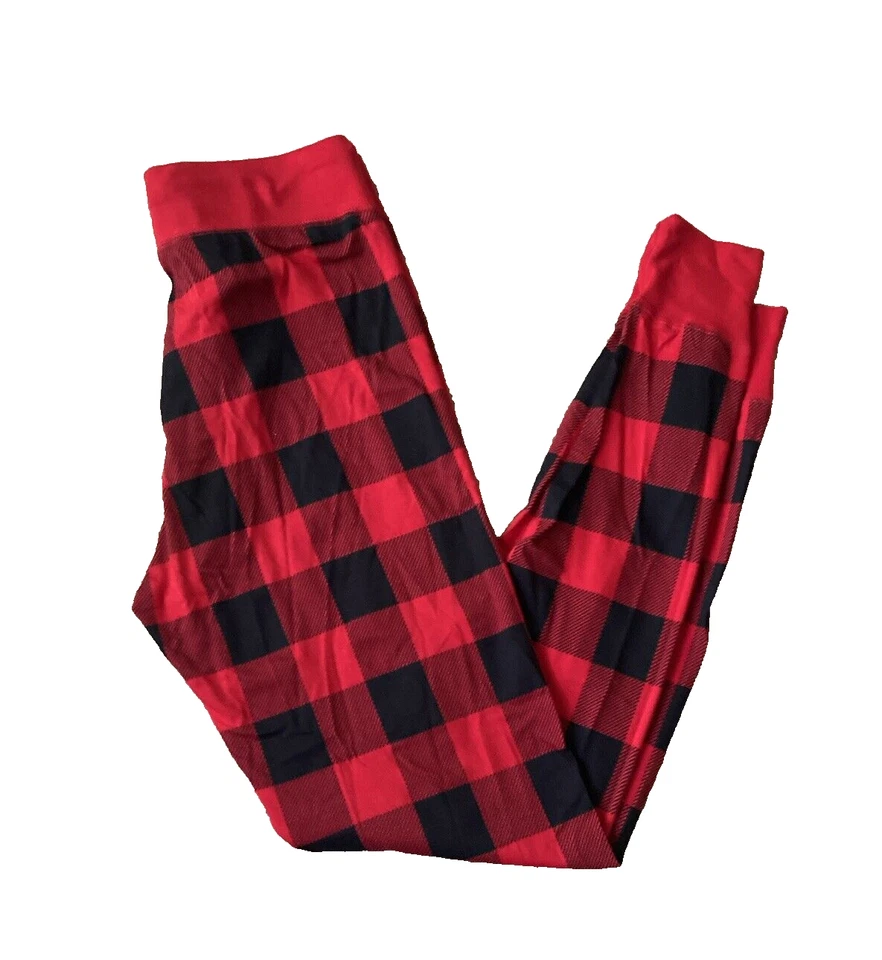 Leggings de pijama Little Blue House by Hatley para mujer, cuadros rojos de búfalo, pequeños NUEVO Foto 4 de 4