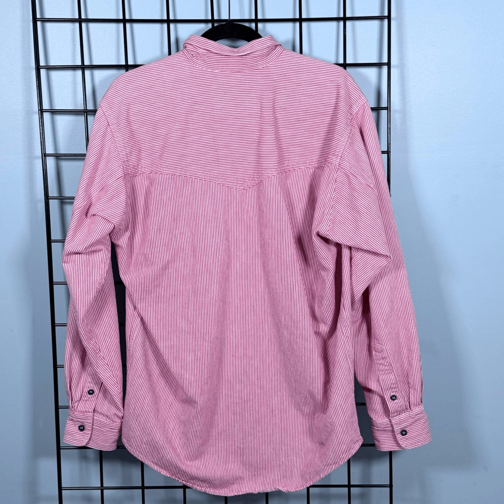 Vintage Calvin Klein Sport Denim Striped LS Shirt Mens S Red Made in USA 80s thumbnail 2