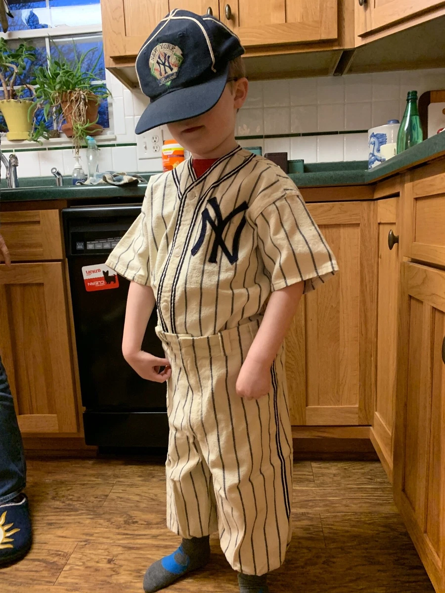 Fantastic Rare Vintage NY Yankees Child's Wool Baseball Uniform Circa 1950's