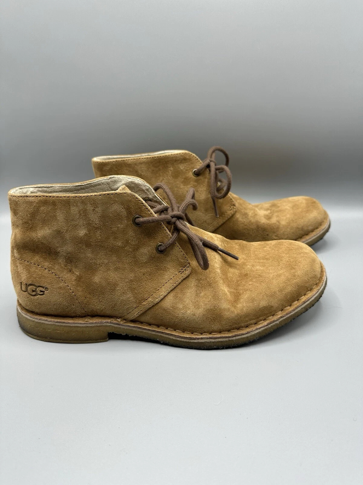 Stivali bassi UGG Leighton uomo pelle scamosciata chukka impermeabili marrone taglia 8 EEE