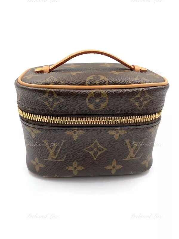 Authentic LOUIS VUITTON Monogram Nano Nice Cosmetic Vanity Toiletry Bag