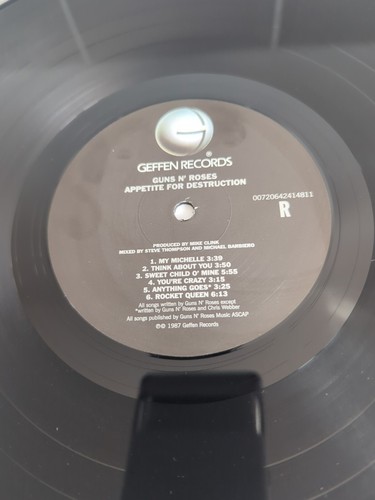GUNS N' ROSES - APPETITE FOR DESTRUCTION 2022 REISSUE 180g VINYL LP EX/EX - Picture 8 of 10