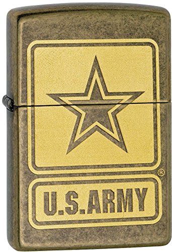 Zippo Windproof Antique Brass U.S. Army Lighter, 28933, New In Box