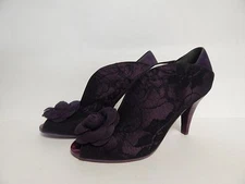 Poetic Licence A fresh Take Open Toe Shootie Bootie 7 M Dark Purple New with Box