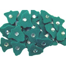 EMBELLISSEMENT NOEL DECORATION DE TABLE CLOCHES FEUTRINE STRASS VERT 30mm LES 20