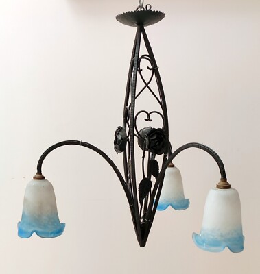 Lustre Art Déco - Coupole à 4 Tulipes - Maynadier