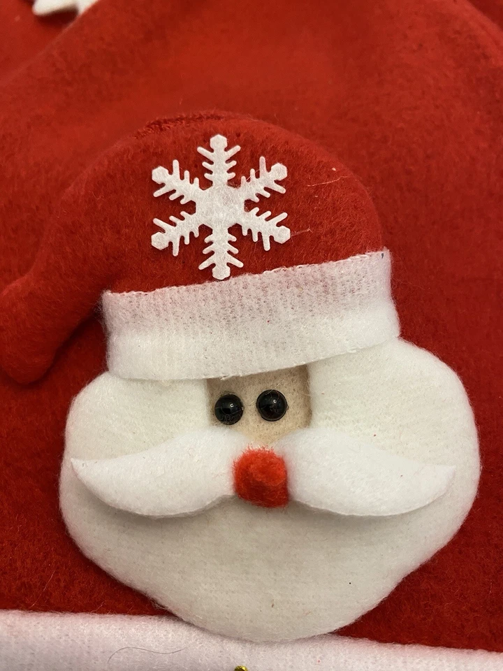 7 Sombrero de Navidad de fieltro rojo hecho a mano con Papá Noel, reno, muñeco de nieve vacaciones juventud Foto 3 de 4