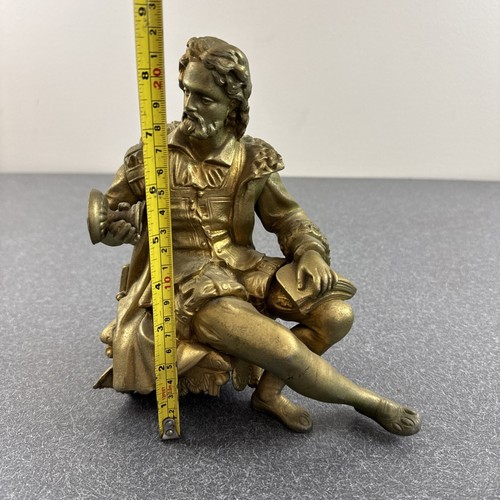 19th Century William Shakespeare Cast Metal Bronze Sculpture Figurine “JB” Clock - Picture 2 of 24