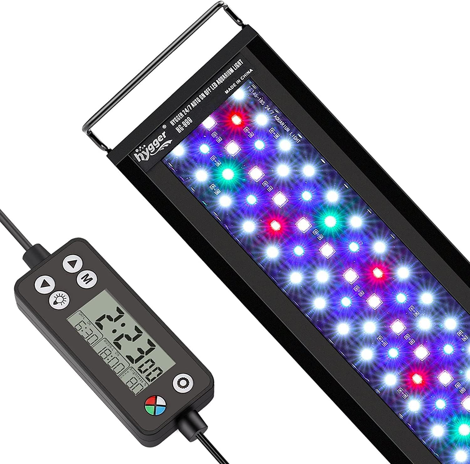 hygger Luce Led per Acquario,Luce per Acquario a Spettro Completo con Monitor LC