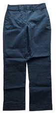 Womens Lands End Chino Pants 4-Pocket Navy Blue Fit 2 Straight Leg SIZE 2 NWT
