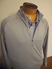 Peter Millar Crown Sport Cloudglow Half Zip Pullover NWT Medium 150 Gale Grey