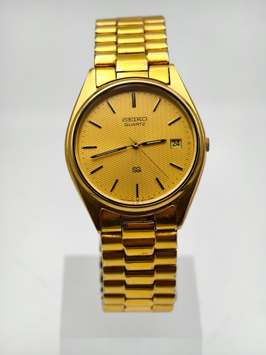 Vintage Seiko Jubliee S2 Quartz Day Date Gold Tone 5Y22-8A08
