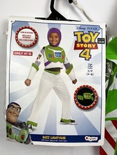 Disney Pixar Buzz Lightyear Toy Story 4 Child Costume Size 4-6 Glow in Dark NEW
