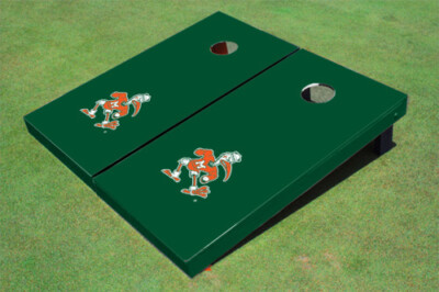 University Of Miami ''Sebastian The Ibis'' Hunter Matching Solid Cornhole Boards