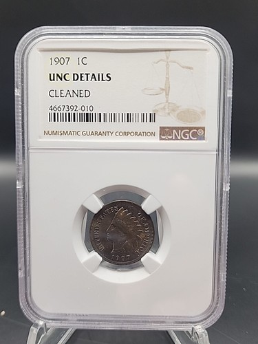 1907 Indian Head Copper One Brown 1C - NGC Unc Details - 第 1/4 張圖片