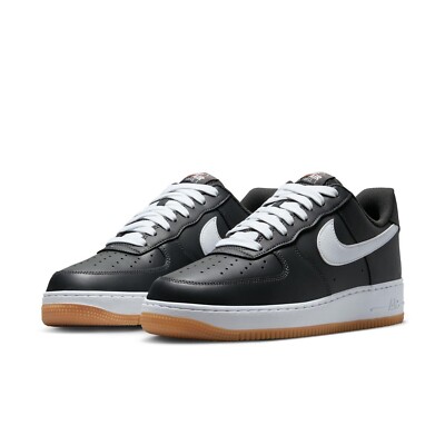 Nike Air Force 1 Low Black White Gum Total Orange II7630-001 Men's