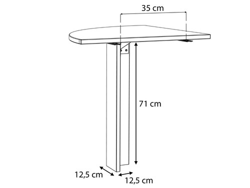 Winkelschreibtisch Eckschreibtisch Schreibtisch CASSIA 173x223 cm Vintage Grau - Bild 12 von 12