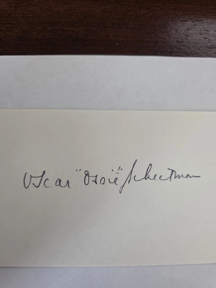 Oscar 'Ossie' Schectman Autographed Index Card 1st NBA Basket Rare - Image 2 of 3