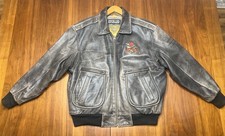 Vintage Excelled Anheuser-Busch Budweiser Brown XL Leather Bomber Jacket