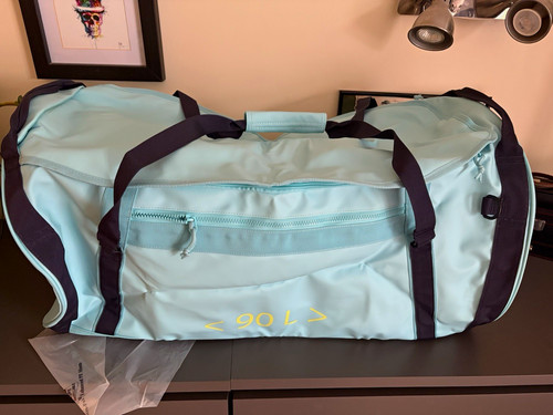Helly Hansen 90L Duffle Bag Holdall Blue Soft Polyester Extra Compartments