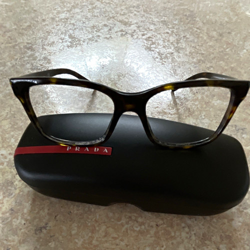 PRADA Women's Tortoise Shell Brown Cat Eye Full Rim Plastic Eyeglass Frames