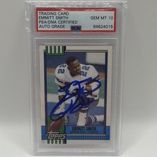 1990 Topps Traded Emmitt Smith #27T RC Hard Signed PSA/DNA AUTO 10 HOF Cowboys