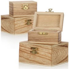 4x Holz Schatulle in verschiedenen Gr&ouml;&szlig;en - Holzbox Schmuckk&auml;stchen -