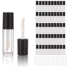 52 Pcs Empty Black 0.8ml Mini Lip Gloss Tubes Sample Size Oil Container