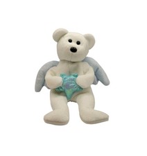 Vintage Ty Beanie Baby Star White  Blue Angel Bear Plush Stuffed Animal Toy