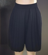 Vintage ST. JOHN COLLECTION by Marie Gray Black Knit Pleated Culotte Pants - 4