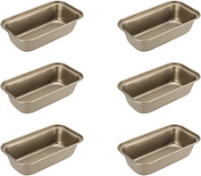 JAPCHET 6 Pack 15.6 X 8.5 Cm Mini Loaf Tin, Non Stick Small Bread Loaf Baking Pa