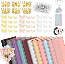 209 Pcs Flower Bouquet Wrapping Paper Waterproof Floral Wrapping Paper Florist S
