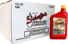 SCHAEFFERS HIGH PERFORMANCE 10W-30 PARA-SYNTHETIC MOTOR OIL EXTRA ZINC 12 Qts
