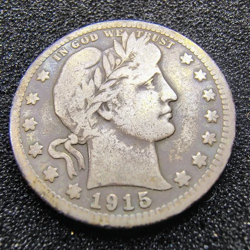 1915-P Barber Quarter 25C - Philadelphia - 90% Silver - F-VF Cond. - Nice Color