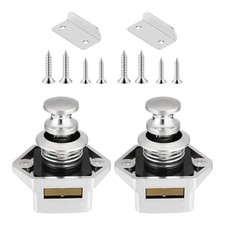 Zinc Alloy Push Button Lock 2 Pack Keyless Cabinet Catch for Furniture